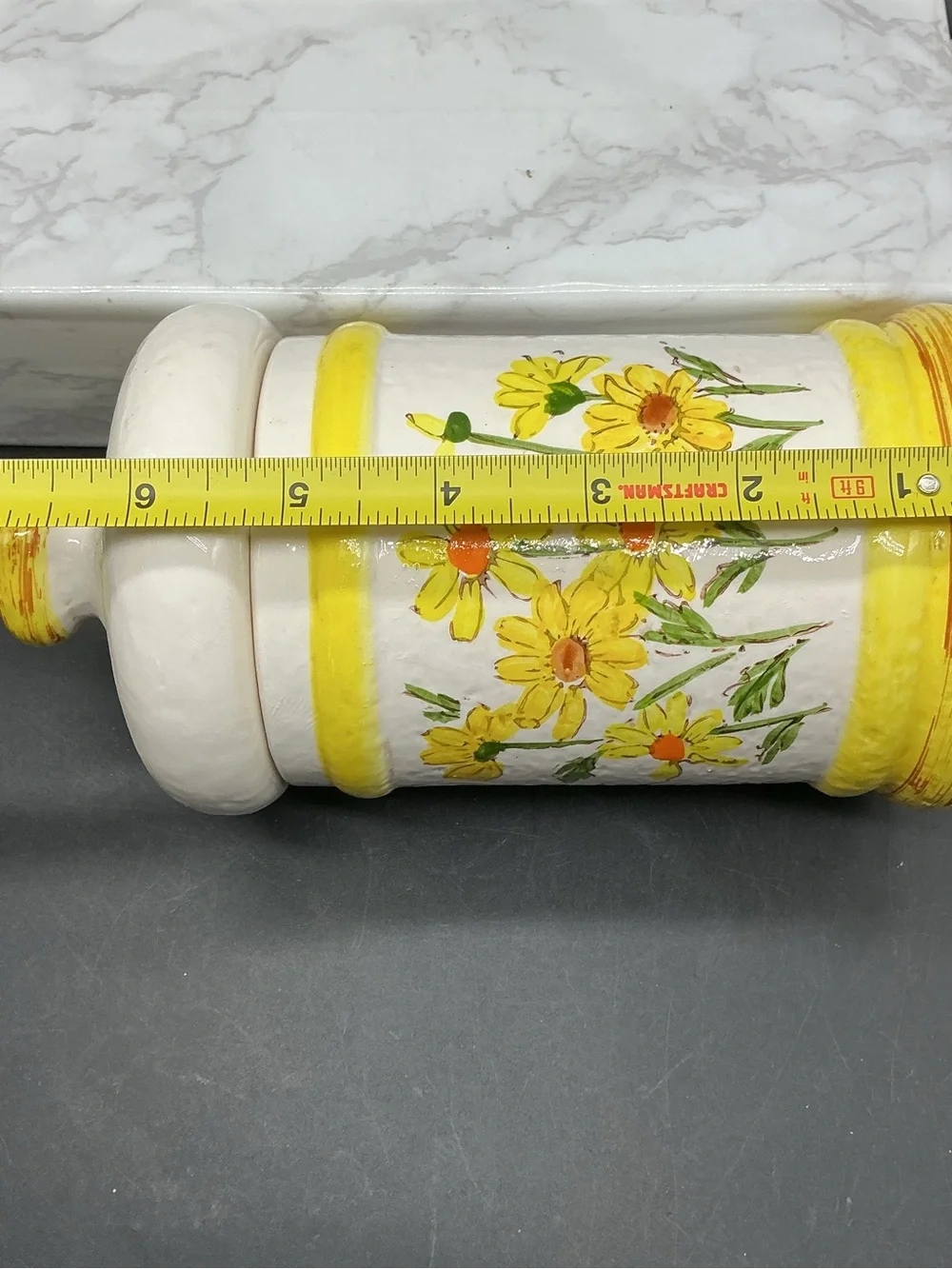 Ceramic Yellow Daisy Kitchen Storage Canister - Vintage Sears